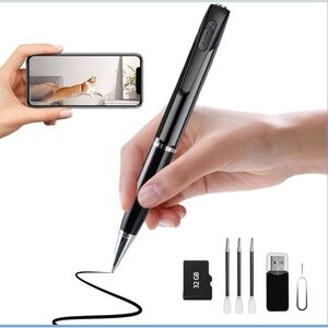 NEW - 1080P Motion-Activated Camera Pen with Wi-Fi & App Alerts, 32GB Included